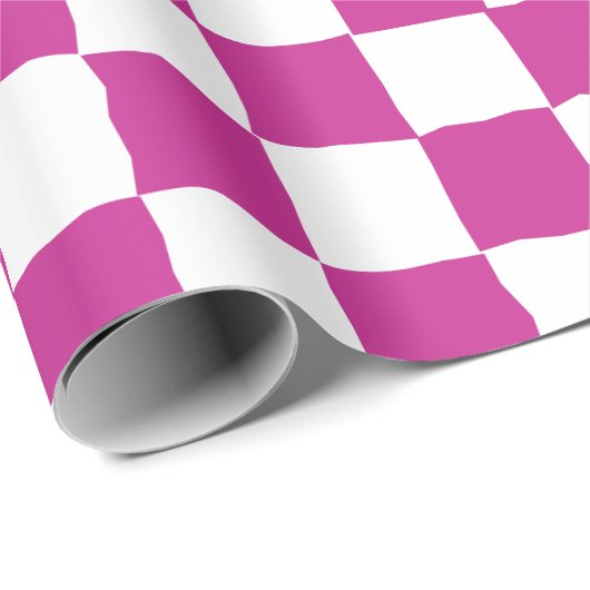 Elegant wit en Fuchsia schaakbord schilderij Cadeaupapier (Rol Hoek)