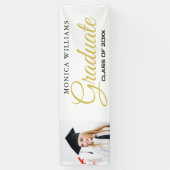 Elegant wit en goud 2021 afstuderen Photo Banner (Verticaal)