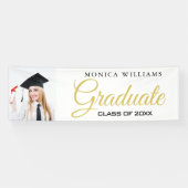 Elegant wit en goud 2021 afstuderen Photo Banner (Horizontaal)