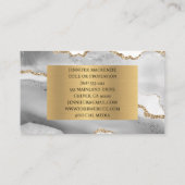 Elegant Wit en Goud Agate Luxe Visitekaartje (Achterkant)