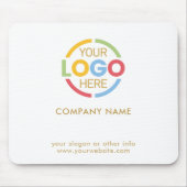 Elegant wit en goud bedrijf Business Logo Branded Muismat (Voorkant)