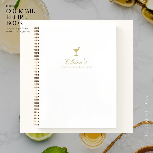 Elegant Wit en Goud Blank Cocktail Recept Boek