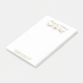 Elegant wit en goud bloemenkant post-it® notes (Schuin)