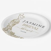 Elegant Wit en Goud Blush Gown Vrijgezellenfeest Papieren Bordje (Gekanteld)