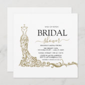 Elegant Wit en Goud Blush Gown Vrijgezellenfeest Save The Date (Voorkant / Achterkant)