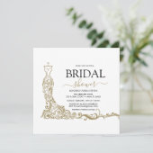 Elegant Wit en Goud Blush Gown Vrijgezellenfeest Save The Date (Staand voorkant)