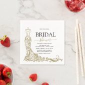 Elegant Wit en Goud Blush Gown Vrijgezellenfeest Servet (Insitu)