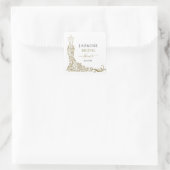 Elegant Wit en Goud Blush Gown Vrijgezellenfeest Vierkante Sticker (Tas)