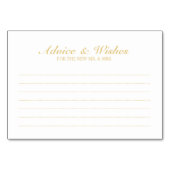 Elegant wit en goud bruiloft advies en wensen kaart (Voorkant)