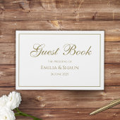 Elegant wit en goud bruiloft gastenboek