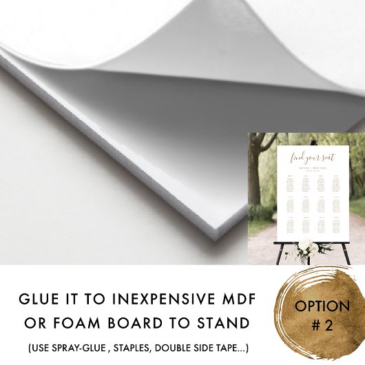 Elegant Wit en Goud Bruiloft Zitting Grafiek Teken Poster