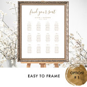 Elegant Wit en Goud Bruiloft Zitting Grafiek Teken Poster