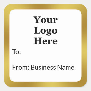 Elegant Wit en Goud Business Logo Gift Label