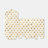 Elegant wit en goud carnaval harlekijn patroon bedankdoosjes (Uitgevouwen)