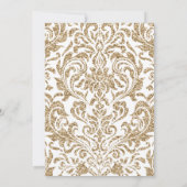 Elegant Wit en Goud Faux Glitter Bruiloft Kaart (Achterkant)