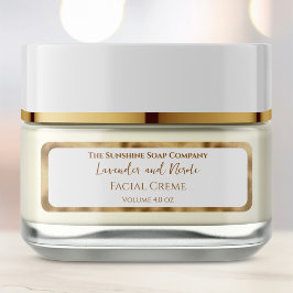 Elegant wit en goud folie Cosmetica Pot Etiket
