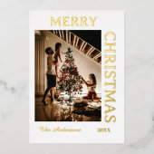 Elegant wit en goud folie feestdagenkaart (Voorkant)