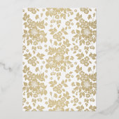 Elegant Wit en Goud Folie Uitnodiging (Achterkant)