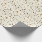 Elegant wit en goud gekraakt glas cadeaupapier (Hoek)