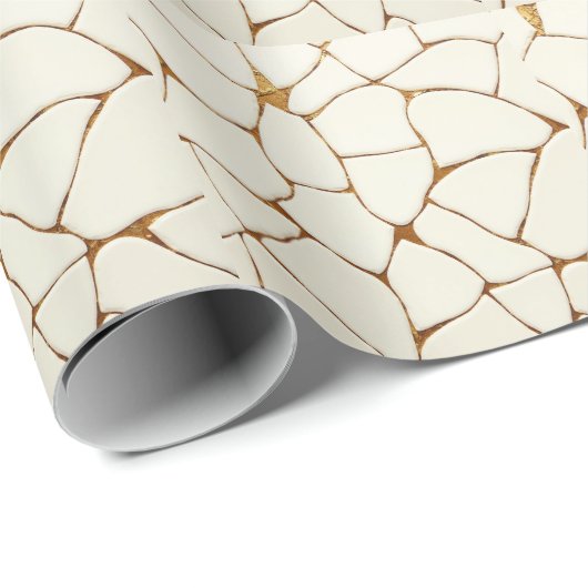Elegant wit en goud gekraakt glas cadeaupapier (Rol Hoek)