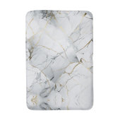 Elegant wit en goud gemarmerd badmat (Voorkant Verticaal)