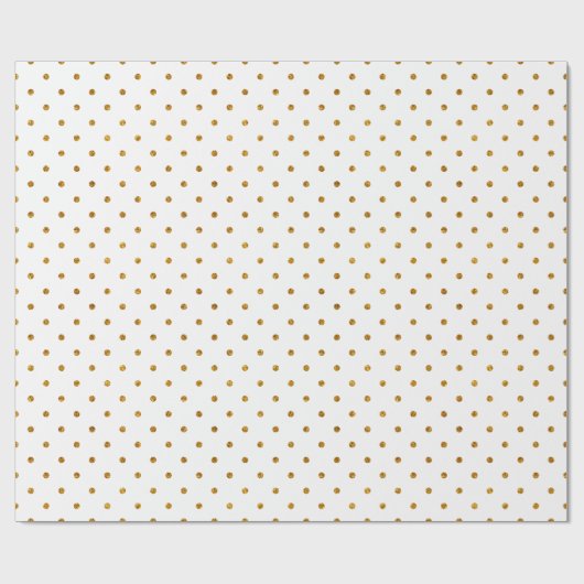 Elegant wit en goud glitter polka dot patroon cadeaupapier (Vlak)