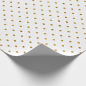 Elegant wit en goud glitter polka dot patroon cadeaupapier (Hoek)
