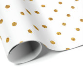Elegant wit en goud glitter polka dot patroon cadeaupapier (Rol Hoek)