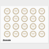 Elegant Wit en Goud Hebreeuws Een Freilichen Purim Ronde Sticker (Vel)