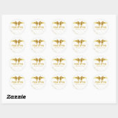 Elegant Wit en Goud Hebreeuws Gelukkig Purim Ronde Sticker (Vel)