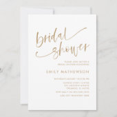 Elegant wit en goud kalligrafie Vrijgezellenfeest Kaart (Voorkant)