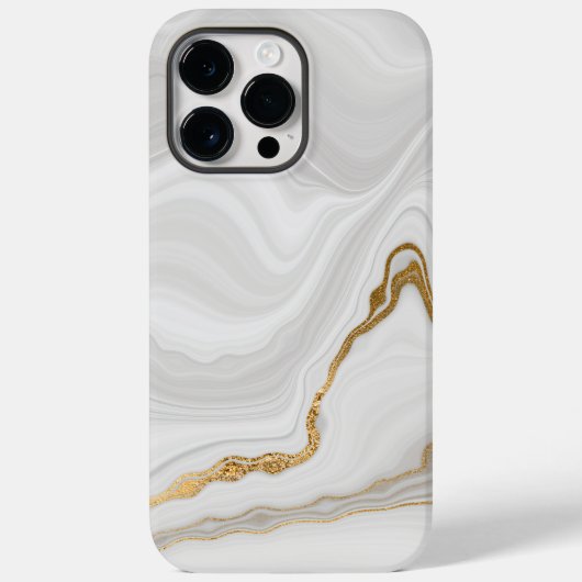 Elegant Wit en Goud Marmer Case-Mate iPhone Case (Achterkant)