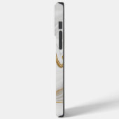 Elegant Wit en Goud Marmer Case-Mate iPhone Case (Achterkant / Links)