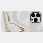 Elegant Wit en Goud Marmer Case-Mate iPhone Case (Achterkant (horizontaal))