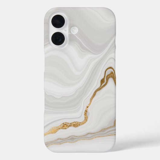 Elegant wit en goud marmer Case-Mate iPhone case (Achterkant)