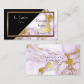 Elegant wit en goud marmer Visitekaartje 3 (Voorkant / Achterkant)