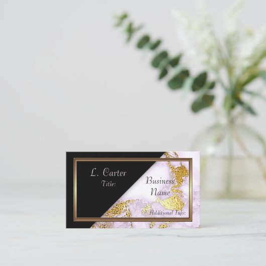 Elegant wit en goud marmer Visitekaartje 3 (Staand voorkant)