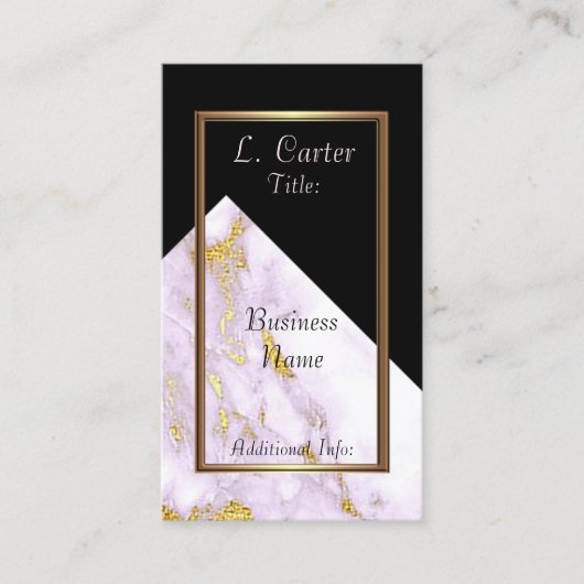 Elegant wit en goud marmer Visitekaartje 4 (Voorkant)