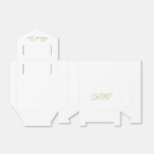 Elegant Wit en Goud Monogram Dank u Bedankdoosjes (Uitgevouwen)