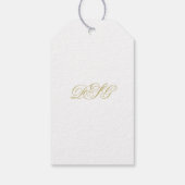 Elegant Wit en Goud Monogram Dank u Cadeaulabel (Achterkant)