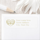 Elegant wit en goud monogram retouradres etiket (Insitu)