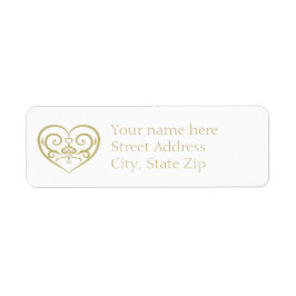 Elegant wit en goud monogram retouradres etiket
