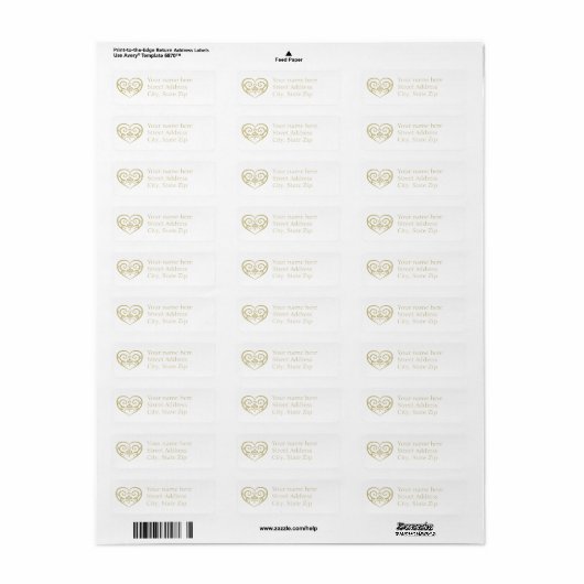 Elegant wit en goud monogram retouradres etiket (Full Sheet)