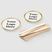 Elegant Wit en Goud Uw Logo Hier Sjabloon Handwaaier (Niet-gemonteerd)