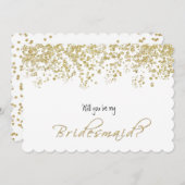 Elegant wit en goud, wil je mijn bruidsmeisje zijn kaart (Voorkant / Achterkant)