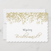 Elegant wit en goud, wil je mijn bruidsmeisje zijn kaart (Voorkant)