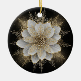 Elegant wit en gouden bloem ornament