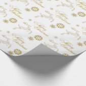 Elegant wit en gouden kerstpapier cadeaupapier (Hoek)
