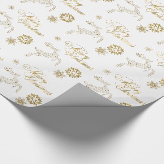 Elegant wit en gouden kerstpapier cadeaupapier (Hoek)