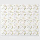 Elegant wit en gouden kerstpapier cadeaupapier (Vlak)